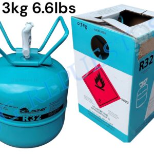 BOMBONA/CILINDRO DE GAS REFRIGERANTE R32 DE 3KG 6.6 LBS PARA AIRE ACONDICIONADO REFRIGERACION COMERCIAL -0378