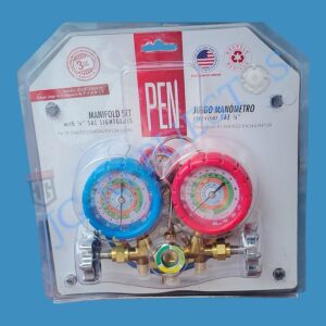 JUEGO MANOMETRO R410A, R22, R134A, R404A PEN REFRIGERADORA TODAS LAS MARCAS 12355