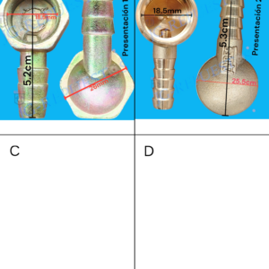 ACOPLE/CODO/PITON 1/2X1/2, 3/8x3/8 GAS COCINA -6505