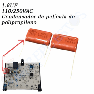 CAPACITOR/CONDENSADOR POLIPROPILENO/POLIESTER L185J 250V 1.85UF -0754-3