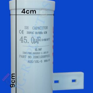 CAPACITOR DE MARCHA 45UF A 250VAC LAVADORA MABE - GENERAL ELECTRIC - WHIRLPOOL - ELECTROLUX -LA245