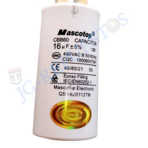CAPACITOR/CONDENSADOR PLASTICO BLANCO 450VAC 16uF 0754-4