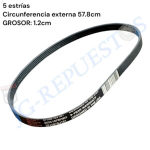 BANDA BELTCO DE 57.8CM ,5 ESTRIAS PARA LAVADORA MABE -LA188-R