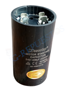 CAPACITOR NEGRO DE ARRANQUE 220VAC 340-408uF 4 TERMINALES 0754-29