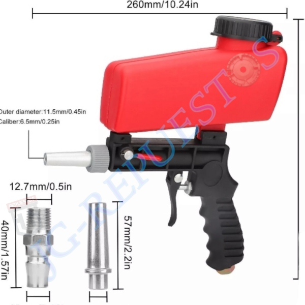 Compresor de aire portátil de mano velocidad pistola de arena bláster chorro de arena 1/4 pulgada -0848 - Imagen 3