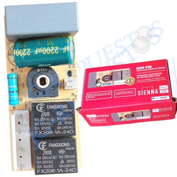 TARJETA ELECTRÓNICA DE CONTROL 2 CONECTORES 120V SIENNA REFRIGERADORA INDURAMA -12462SIE