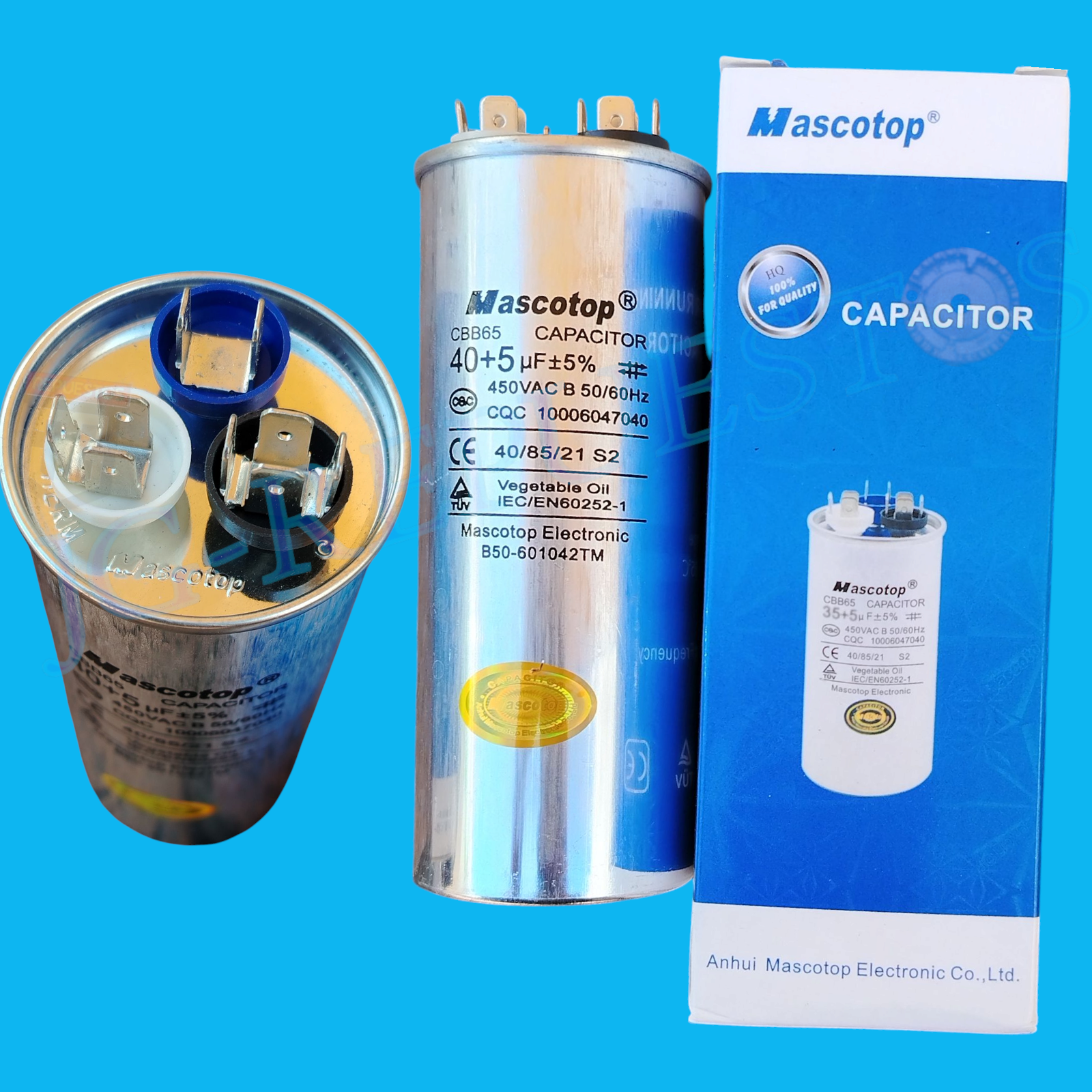 CAPACITOR/CONDENSADOR METALICO 450VAC 40+5uF 9 TERMINALES 0754-54