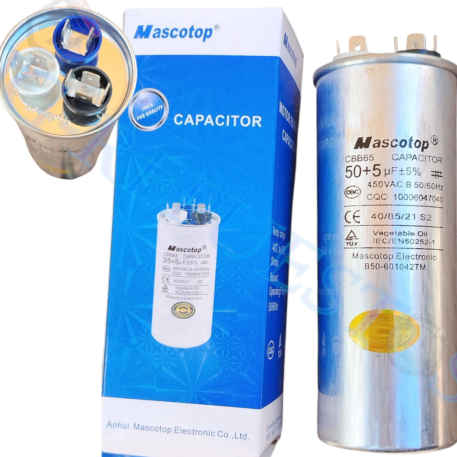 CAPACITOR/CONDENSADOR METALICO 450VAC 50+5uF 6 TERMINALES 0754-55