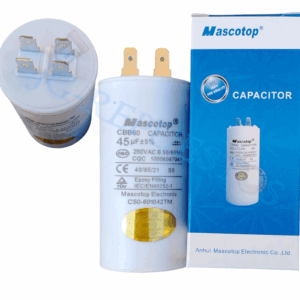 CAPACITOR/CONDENSADOR PLASTICO BLANCO 250VAC 45uF 4 TERMINALES 0754-43