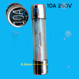 Vidrio Fusible 12A/250V Tubo 6.4mm x 29.6mm para Microondas -0906