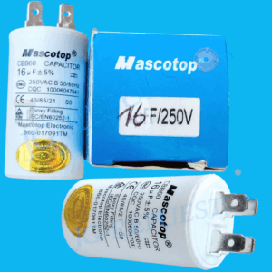 CAPACITOR/CONDENSADOR PLASTICO BLANCO 250VAC 16uF 4 TERMINALES 0754-57