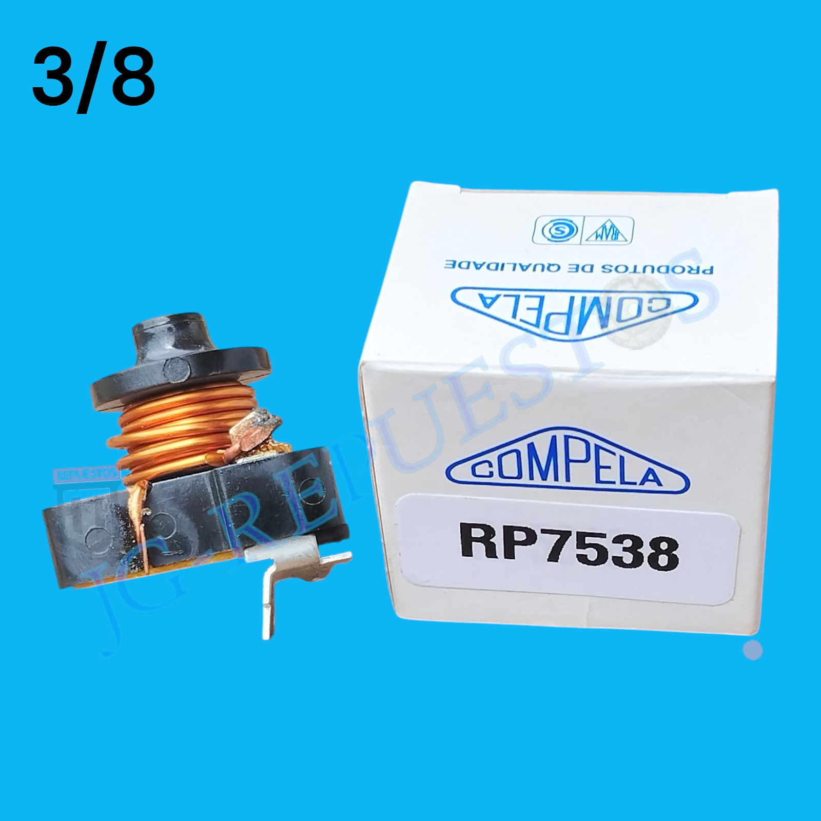 RELAY COMPELA ORIGINAL 3/8HP RP-7538 PARA MOTORES/ COMPRESORES DE REFRIGERACION -0925