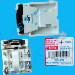 KIT RELÉ Y PROTECTOR 110VAC 1/8 1/4HP TÉRMICO 7 PINES RUNNER REFRIGERADORA  -13023-RUN