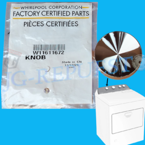 PERILLA PLÁSTICA DE INTERRUPTOR SELECTOR CON VÁSTAGO MEDIA LUNA  EXT:5CM ORIGINAL LAVADORA WHIRLPOOL LA435