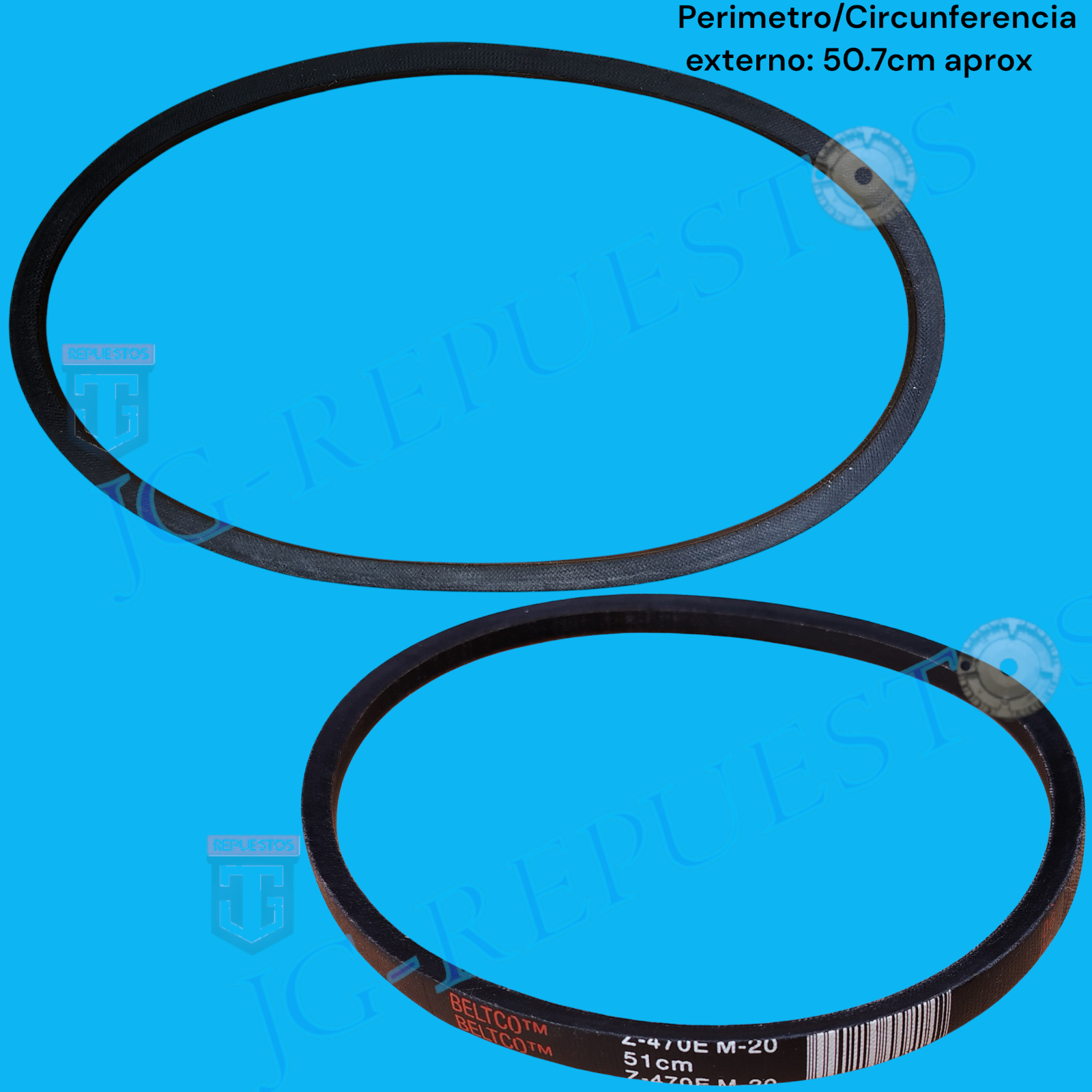 BANDA 51CM (M 20. )BELTCO LAVADORA FRIGIDAIRE - ELECTROLUX 3951-R - Imagen 2