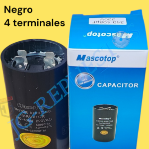 CAPACITOR/CONDENSADOR METALICO 220VAC 340-408uF 4 TERMINALES 0754-64