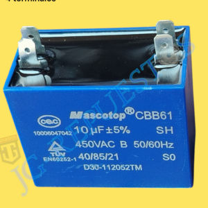 CAPACITOR/CONDENSADOR METALICO 450VAC 10uF+5% 4 TERMINALES 0754-60