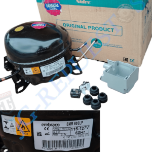 BAJO PEDIDO MOTOR O COMPRESOR 1/6 HP R600A ORIGINAL REFRIGERADORA EMBRACO EMR 60CLP -0966