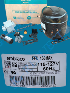 MOTOR/COMPRENSOR  ORIGINAL EMBRACO 1/2HP  FFU160HAX R134 110VAC -0982