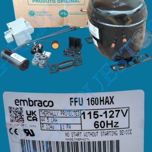 MOTOR/COMPRENSOR  ORIGINAL EMBRACO 1/2HP  FFU160HAX R134 110VAC -0982