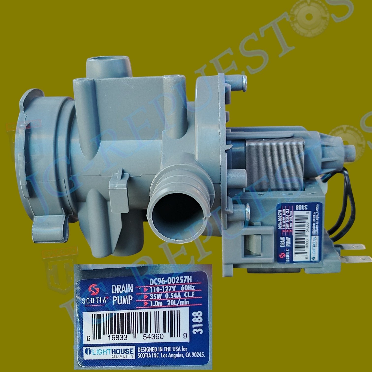 BOMBA ELÉCTRICA DE DRENAJE DE AGUA 35W 110-127V SCOTIA LAVADORA SAMSUNG -3188